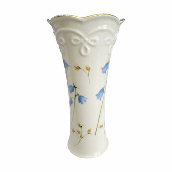 Lenox Gold Rimmed Bluebells and Rosebuds 4.75” Bud  Vase - Picture 1 of 10